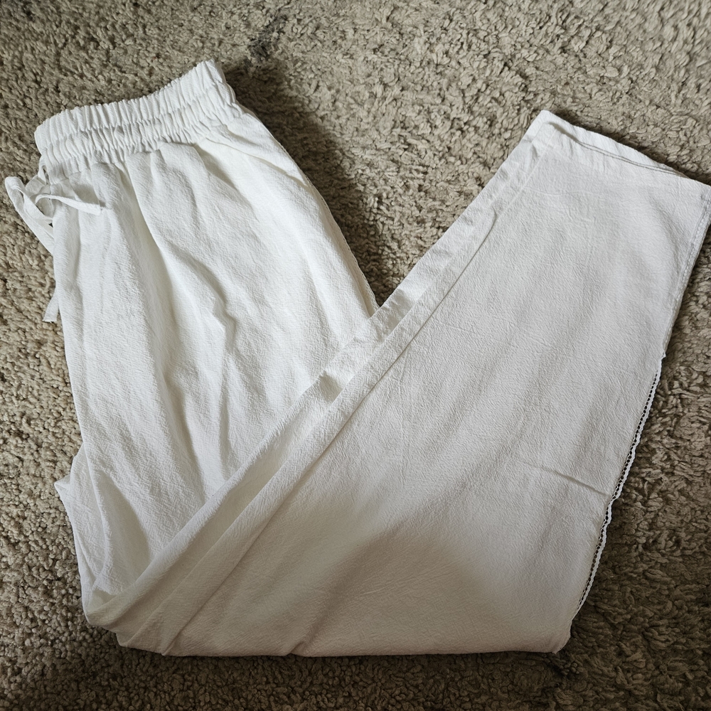 White Drawstring Joggers - Picture 6 of 9